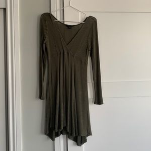 Olive green American eagle soft knit A line dress